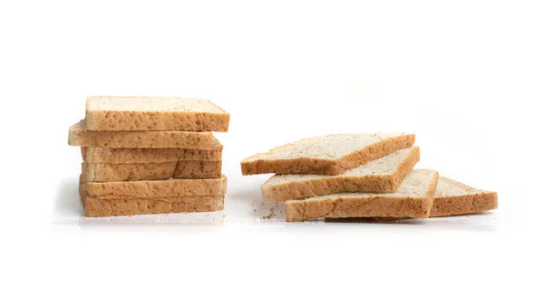 Chléb Izolovaný Bílém Pozadí Domácí Kuchyně Pečení Snídaně Jídlo Toasty — Stock fotografie