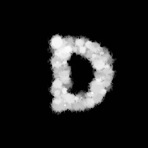 雾雾或烟雾形成字母D 英文字母表字体字符黑色背景 — 图库照片