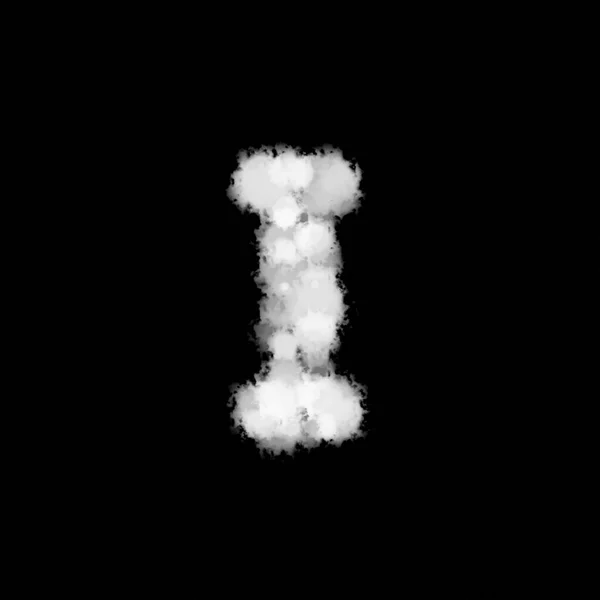 霧霧や煙の形成文字I 黒の背景に英語のアルファベットのテキストフォント文字 イラスト — ストック写真