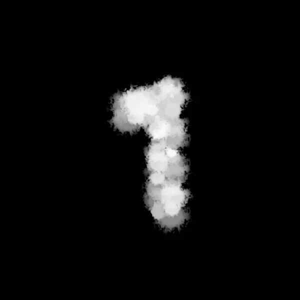 Mgła Lub Dym Tworzące Numer Jeden Alfabet Znak Tekstowy Czarnym — Zdjęcie stockowe