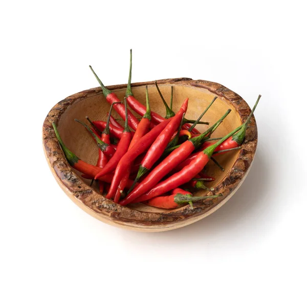 Chili Paprika Med Skivad Röd Chilipaprika Isolerad Vit Bakgrund Varm — Stockfoto