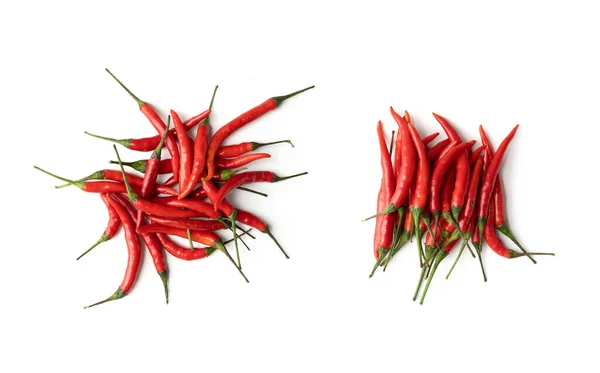 Chili Paprika Med Skivad Röd Chilipaprika Isolerad Vit Bakgrund Varm — Stockfoto