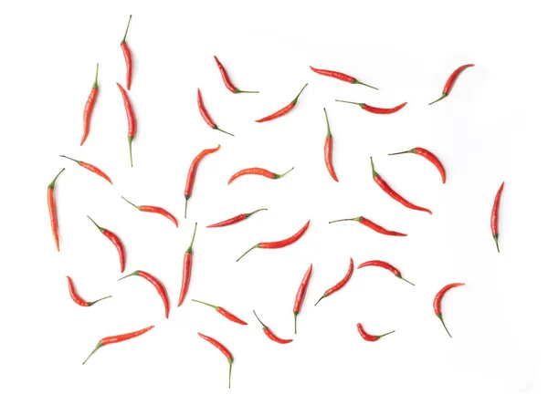 Chili Paprika Med Skivad Röd Chilipaprika Isolerad Vit Bakgrund Varm — Stockfoto