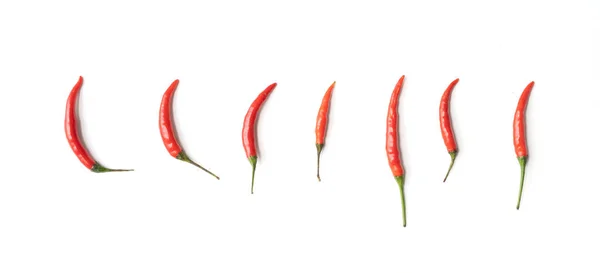 Chilli Papričky Plátky Červené Chilli Papričky Izolované Bílém Pozadí Horké — Stock fotografie