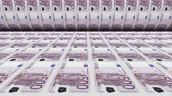 Πληθωρισμός Τραπεζογραμμάτια Γραμμάτια Ευρώ Μετρητά Ευρώ Της Ευρώπης Στοίβα Μηχανών — Φωτογραφία Αρχείου