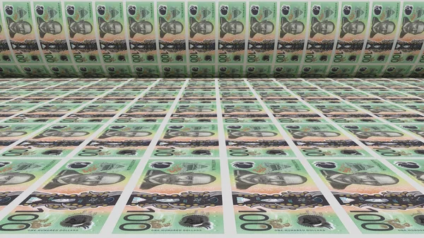Πληθωρισμός Δολάριο Αυστραλίας Χαρτονομίσματα Χαρτονομίσματα Aud Μετρητά Νόμισμα Στοίβα Μηχανών — Φωτογραφία Αρχείου