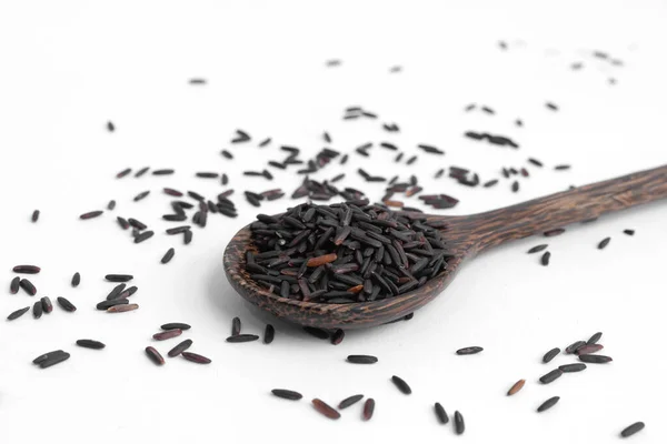 Ρύζι Paddy Μαύρο Ρύζι Riceberry Που Απομονώνεται Λευκό Φόντο Οργανικό — Φωτογραφία Αρχείου