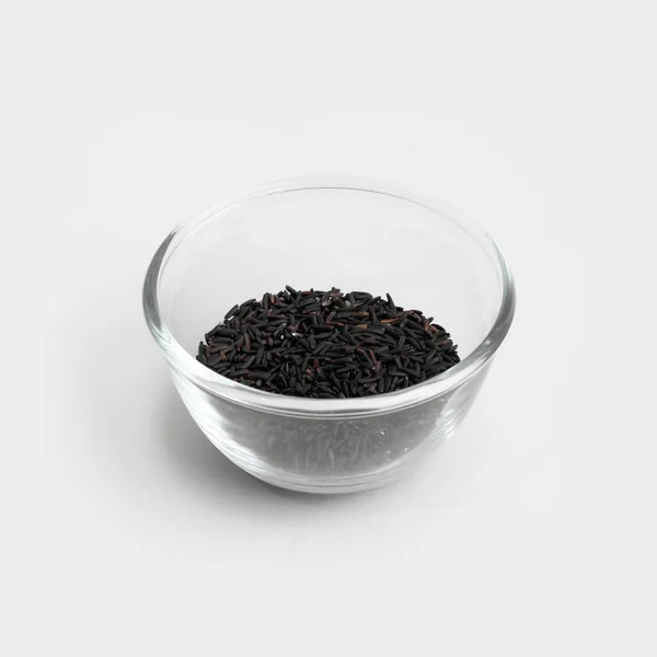 Riz Paddy Riz Riceberry Noir Isolé Sur Fond Blanc Biologique — Photo