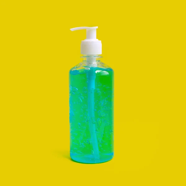 Gel Desinfectante Manos Botella Plástico Transparente Con Dispensador Bomba Airless — Foto de Stock