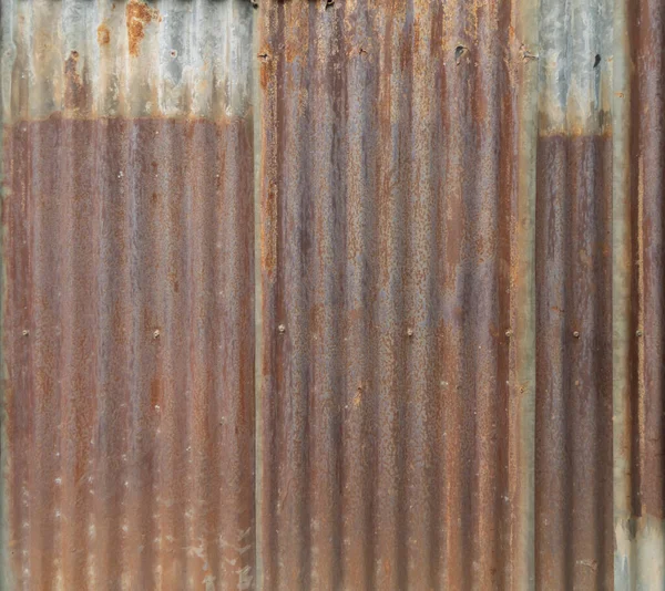 Tiras Aço Metal Ferro Ondulado Enferrujado Metal Parede Aço Zinco — Fotografia de Stock