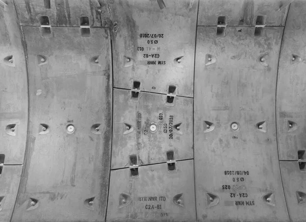 Przestrzeń Tunelu Betonowa Ściana Pokoju Bezpieczeństwa Puste Sci Nowoczesny Futurystyczny — Zdjęcie stockowe