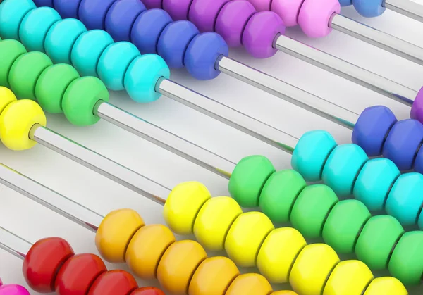 Kleurrijke Chinese Oude Abacus Geïsoleerd Witte Achtergrond Berekening Telling Van — Stockfoto