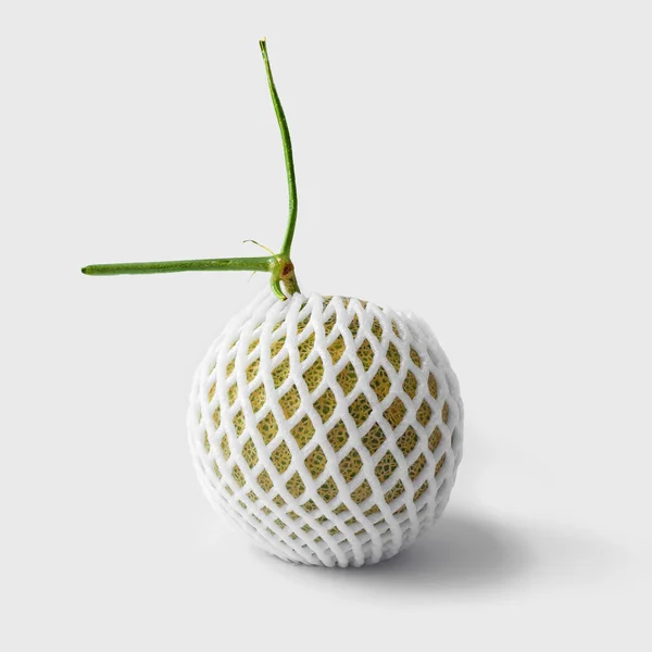 Melão Fresco Fatiado Melão Isolado Sobre Fundo Branco Fruta Orgânica — Fotografia de Stock