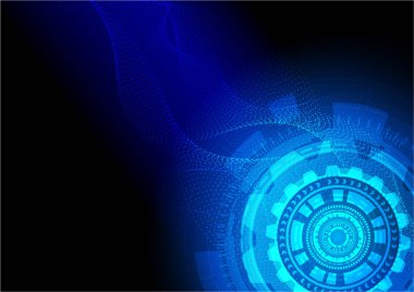 Yüksek teknolojili dijital veri bağlantı sistemi ve bilgisayar elektronik desing ile devre teknolojisi arka planı