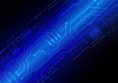 Yüksek teknolojili dijital veri bağlantı sistemi ve bilgisayar elektronik desing ile devre teknolojisi arka planı
