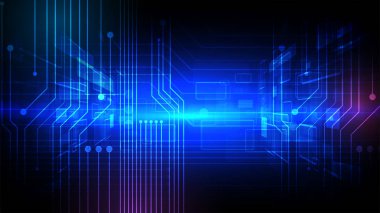 Yüksek teknolojili dijital veri bağlantı sistemi ve bilgisayar elektronik desing ile devre teknolojisi arka planı