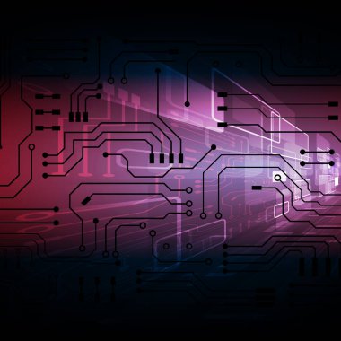 Yüksek teknolojili dijital veri bağlantı sistemi ve bilgisayar elektronik desing ile devre teknolojisi arka planı