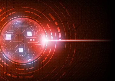 Yüksek teknolojili dijital veri bağlantı sistemi ve bilgisayar elektronik desing ile devre teknolojisi arka planı