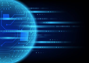 Yüksek teknolojili dijital veri bağlantı sistemi ve bilgisayar elektronik desing ile devre teknolojisi arka planı
