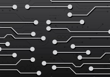 Yüksek teknolojili dijital veri bağlantı sistemi ve bilgisayar elektronik desing ile devre teknolojisi arka planı