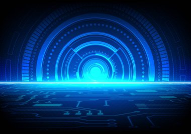 Yüksek teknolojili dijital veri bağlantı sistemi ve bilgisayar elektronik desing ile devre teknolojisi arka planı