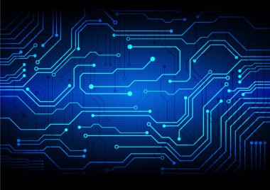 Yüksek teknolojili dijital veri bağlantı sistemi ve bilgisayar elektronik desing ile devre teknolojisi arka planı