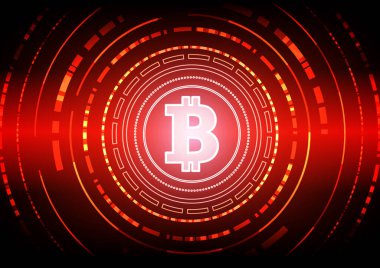 Yüksek teknolojili dijital veri bağlantı sistemi ve bilgisayar elektronik tasarımı ile Bitcoin Devre Arkaplanı