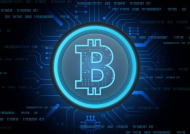 Yüksek teknolojili dijital veri bağlantı sistemi ve bilgisayar elektronik tasarımı ile Bitcoin Devre Arkaplanı