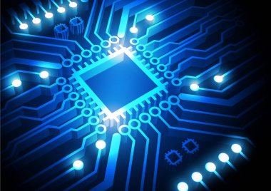 Yüksek teknolojili dijital veri bağlantı sistemi ve bilgisayar elektronik tasarımı ile devre teknolojisi arkaplanı