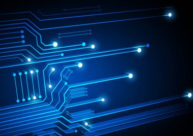 Yüksek teknolojili dijital veri bağlantı sistemi ve bilgisayar elektronik tasarımı ile devre teknolojisi arkaplanı