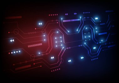 Yüksek teknolojili dijital veri bağlantı sistemi ve bilgisayar elektronik tasarımı ile devre teknolojisi arkaplanı