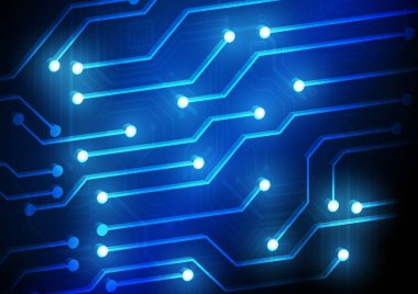 Yüksek teknolojili dijital veri bağlantı sistemi ve bilgisayar elektronik tasarımı ile devre teknolojisi arkaplanı