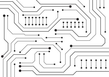 Yüksek teknolojili dijital veri bağlantı sistemi ve bilgisayar elektronik tasarımı ile devre teknolojisi arkaplanı