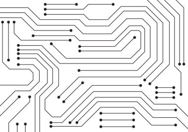 Yüksek teknolojili dijital veri bağlantı sistemi ve bilgisayar elektronik tasarımı ile devre teknolojisi arkaplanı