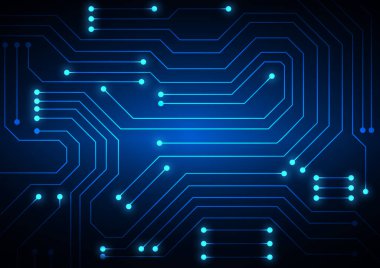 Yüksek teknolojili dijital veri bağlantı sistemi ve bilgisayar elektronik tasarımı ile devre teknolojisi arkaplanı