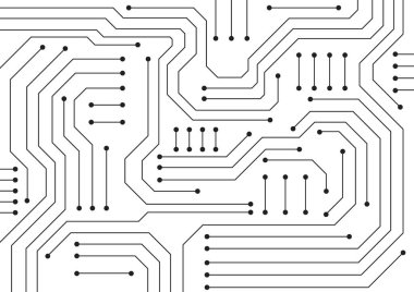 Yüksek teknolojili dijital veri bağlantı sistemi ve bilgisayar elektronik tasarımı ile devre teknolojisi arkaplanı