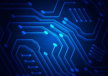Yüksek teknolojili dijital veri bağlantı sistemi ve bilgisayar elektronik tasarımı ile devre teknolojisi arkaplanı