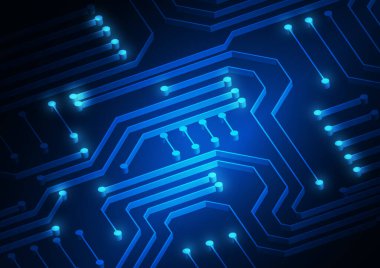 Yüksek teknolojili dijital veri bağlantı sistemi ve bilgisayar elektronik tasarımı ile devre teknolojisi arkaplanı