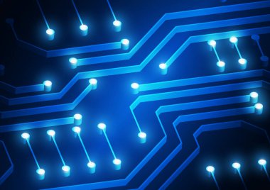 Yüksek teknolojili dijital veri bağlantı sistemi ve bilgisayar elektronik tasarımı ile devre teknolojisi arkaplanı