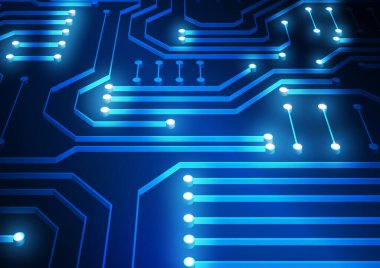 Yüksek teknolojili dijital veri bağlantı sistemi ve bilgisayar elektronik tasarımı ile devre teknolojisi arkaplanı