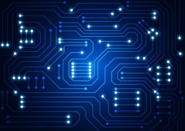 Yüksek teknolojili dijital veri bağlantı sistemi ve bilgisayar elektronik tasarımı ile devre teknolojisi arkaplanı