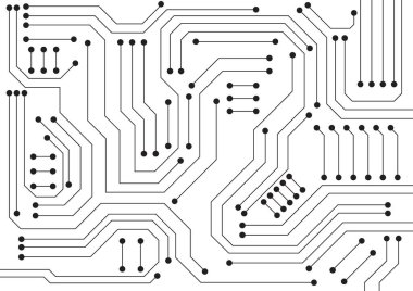 Yüksek teknolojili dijital veri bağlantı sistemi ve bilgisayar elektronik tasarımı ile devre teknolojisi arkaplanı