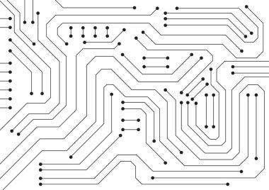 Yüksek teknolojili dijital veri bağlantı sistemi ve bilgisayar elektronik tasarımı ile devre teknolojisi arkaplanı