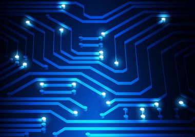 Yüksek teknolojili dijital veri bağlantı sistemi ve bilgisayar elektronik tasarımı ile devre teknolojisi arkaplanı