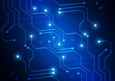 Yüksek teknolojili dijital veri bağlantı sistemi ve bilgisayar elektronik tasarımı ile devre teknolojisi arkaplanı