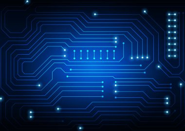 Yüksek teknolojili dijital veri bağlantı sistemi ve bilgisayar elektronik tasarımı ile devre teknolojisi arkaplanı