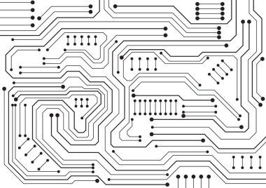 Yüksek teknolojili dijital veri bağlantı sistemi ve bilgisayar elektronik tasarımı ile devre teknolojisi arkaplanı
