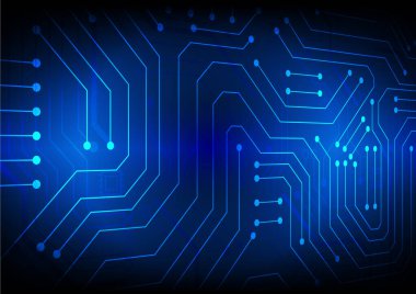 Yüksek teknolojili dijital veri bağlantı sistemi ve bilgisayar elektronik tasarımı ile devre teknolojisi arkaplanı