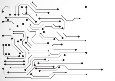 Yüksek teknolojili dijital veri bağlantı sistemi ve bilgisayar elektronik tasarımı ile devre teknolojisi arkaplanı