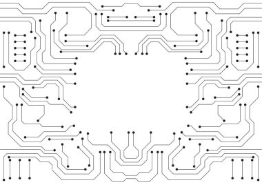 Yüksek teknolojili dijital veri bağlantı sistemi ve bilgisayar elektronik tasarımı ile devre teknolojisi arkaplanı